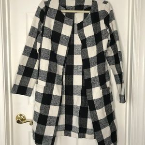 Black and white checkered coat